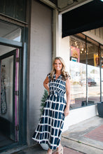 Load image into Gallery viewer, Navy Geoprint Dress