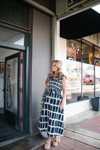 Load image into Gallery viewer, Navy Geoprint Dress