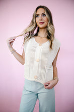 Load image into Gallery viewer, Cream Knit Button Sweater