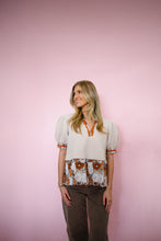 Load image into Gallery viewer, Taupe & Orange Layered Top