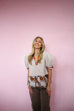 Load image into Gallery viewer, Taupe & Orange Layered Top