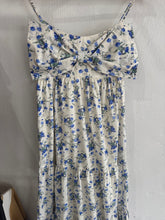 Load image into Gallery viewer, Cream & Blue Floral Bow Dress