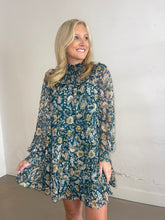 Load image into Gallery viewer, Green Floral Smocked Dress
