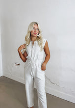 Load image into Gallery viewer, Blue &amp; White Stripe Jumpsuit
