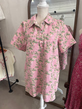 Load image into Gallery viewer, Pink Floral Denim Dress
