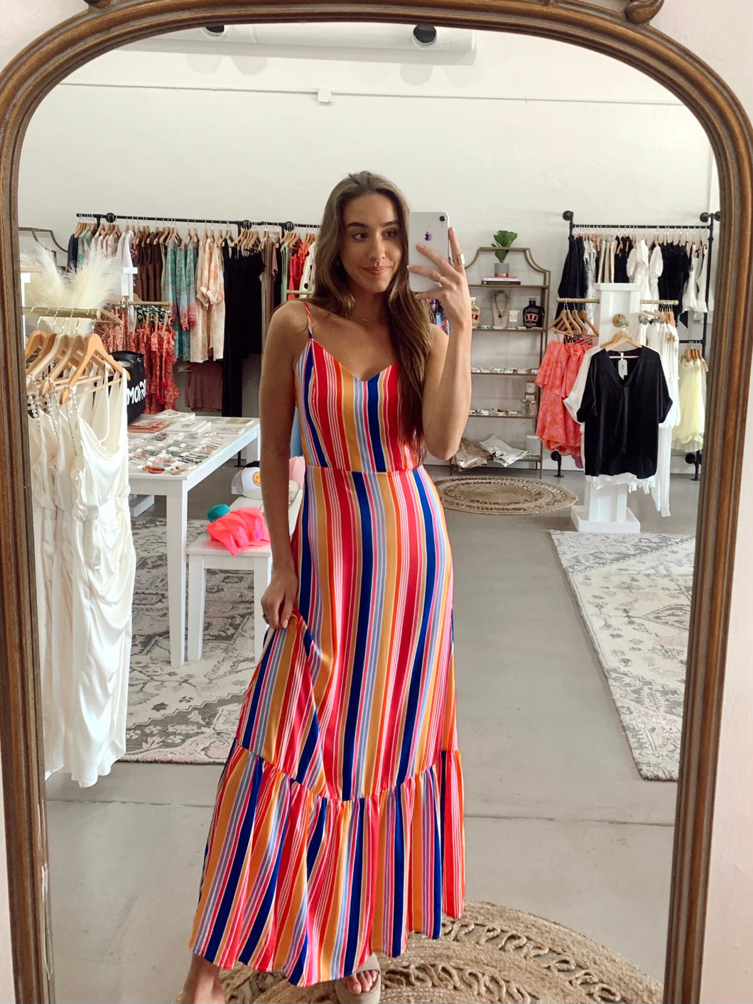 Colorful Striped Maxi Dress