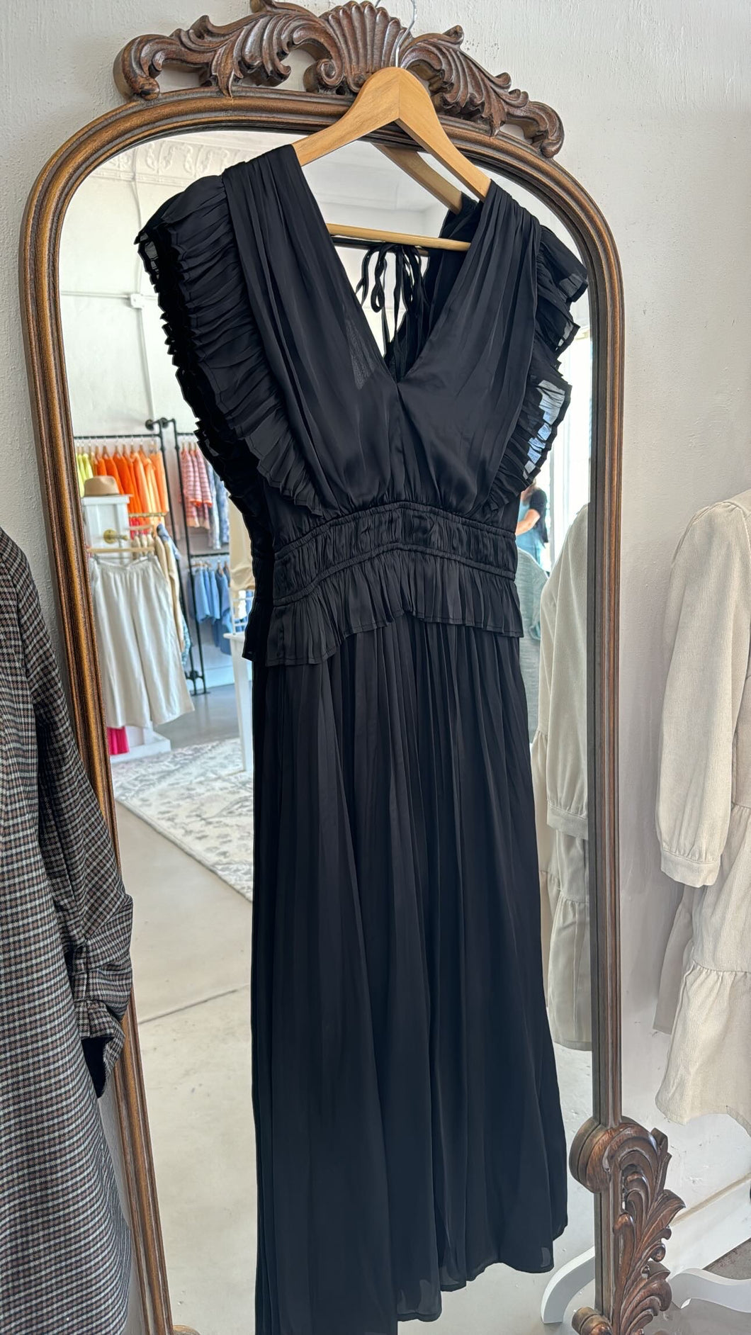 Black Satin Maxi Dress