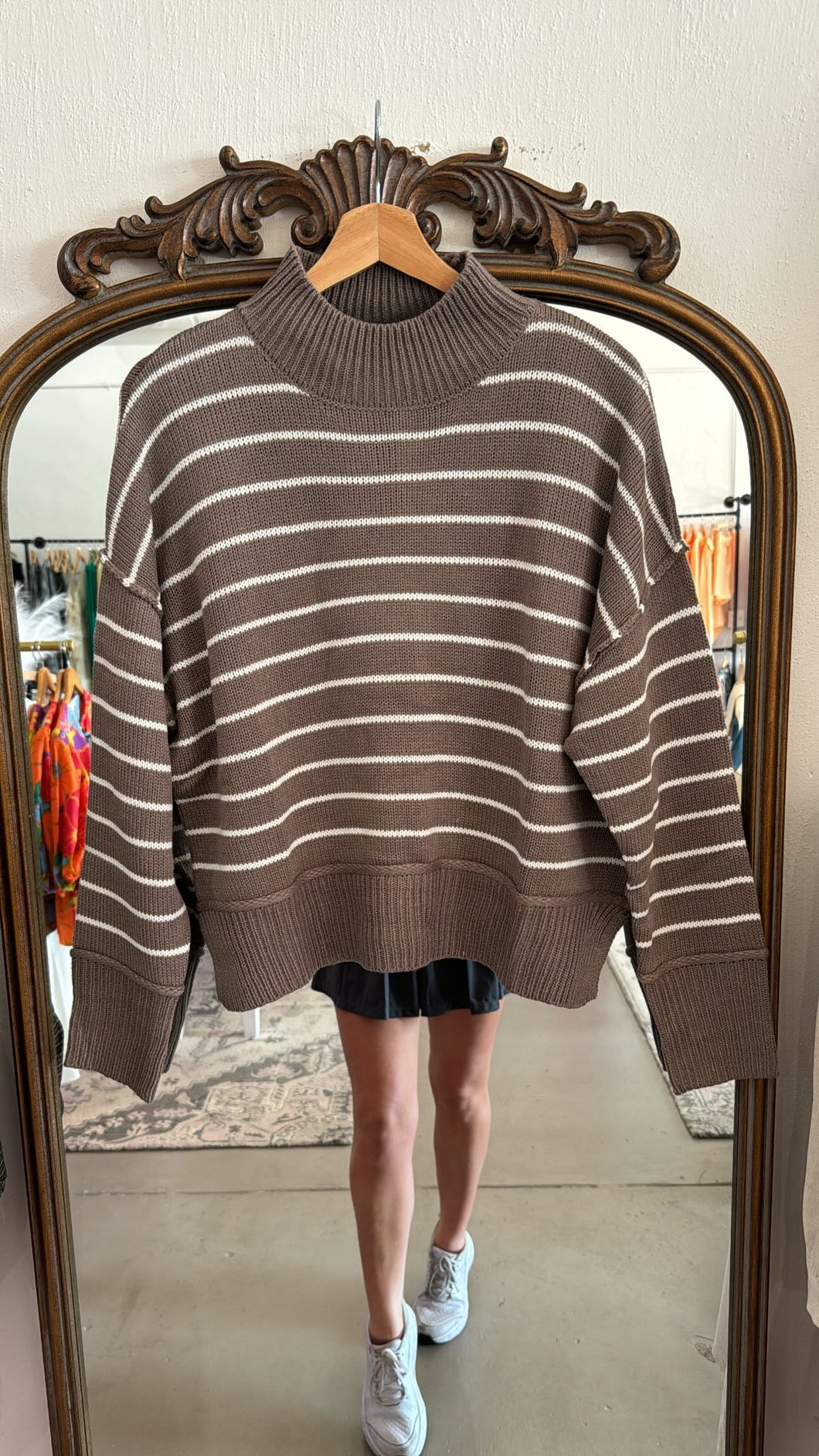 Mocha Striped Sweater