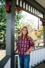 Load image into Gallery viewer, Burgundy Floral Blouse
