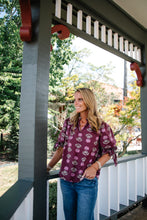 Load image into Gallery viewer, Burgundy Floral Blouse
