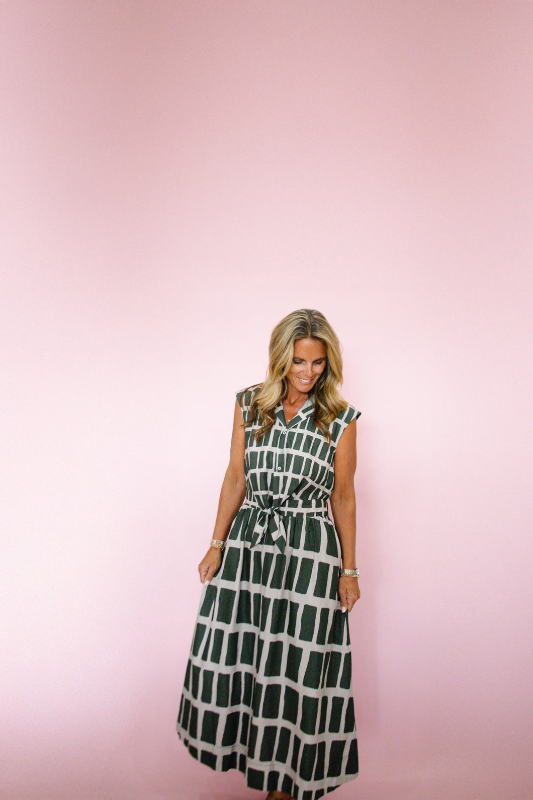 Green Geoprint dress