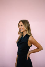Load image into Gallery viewer, Navy Blue Silk Midi Dress
