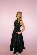 Load image into Gallery viewer, Black Floral Embossed Midi Dress
