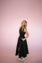 Load image into Gallery viewer, Black Floral Embossed Midi Dress
