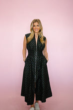 Load image into Gallery viewer, Black Floral Embossed Midi Dress
