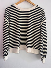 Load image into Gallery viewer, Black &amp; White Stripe Sweatshirt
