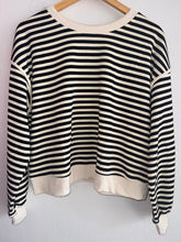 Load image into Gallery viewer, Black &amp; White Stripe Sweatshirt

