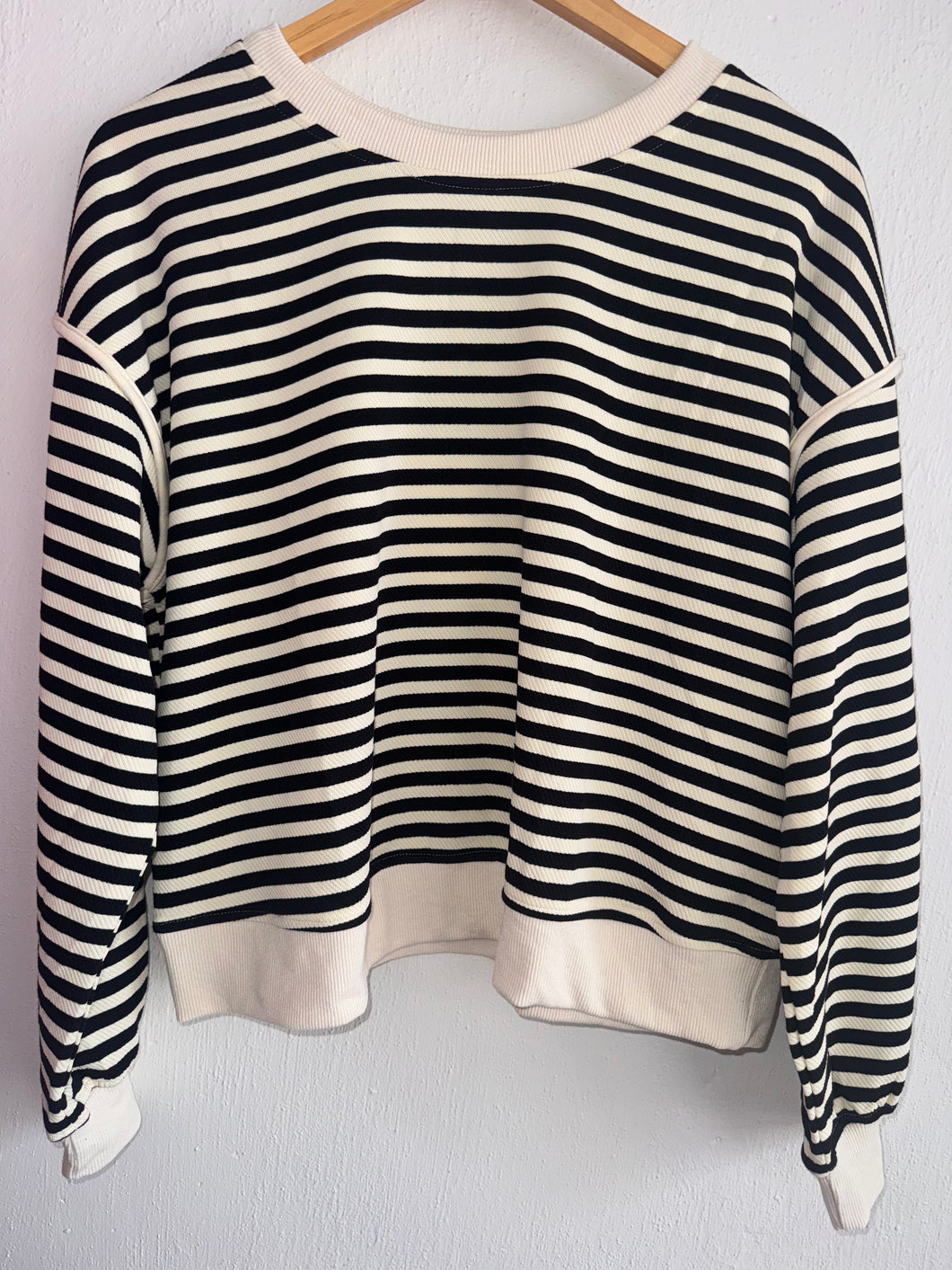 Black & White Stripe Sweatshirt