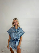 Load image into Gallery viewer, Denim Distressed Romper
