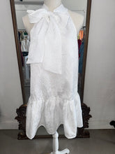 Load image into Gallery viewer, White Embossed Tie Dress
