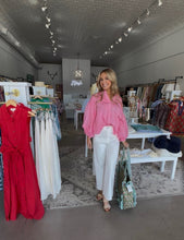Load image into Gallery viewer, Pink Stripe Button Down Top

