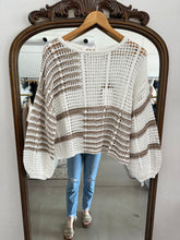 Load image into Gallery viewer, Taupe Striped Knit Sweater
