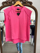 Load image into Gallery viewer, Pink Ruffled Terry Trimmed Top
