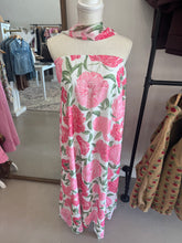 Load image into Gallery viewer, Pink &amp; Green Strapless Floral Maxi
