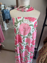 Load image into Gallery viewer, Pink &amp; Green Strapless Floral Maxi
