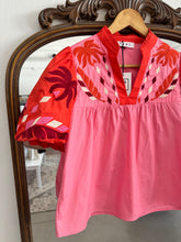 Load image into Gallery viewer, Pink Embroidered Puff Sleeve Top
