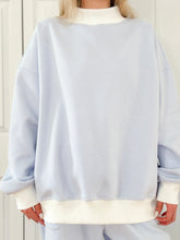 Load image into Gallery viewer, Blue Striped Mock Neck Sweatshirt
