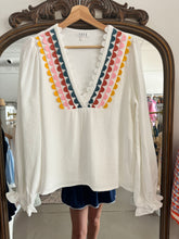 Load image into Gallery viewer, Cream Multi Colored Scallop Blouse
