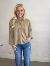 Load image into Gallery viewer, Mocha Raw Edge Sweater
