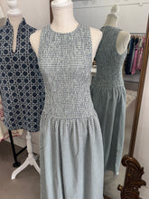 Load image into Gallery viewer, Blue Gingham Smocked Maxi

