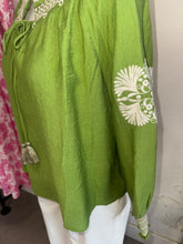 Load image into Gallery viewer, Green embroidered Cream &amp; Pink Details
