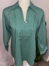 Load image into Gallery viewer, Green Stripe Blouse

