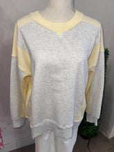 Load image into Gallery viewer, Heather Grey &amp; Yellow Sweatshirt
