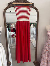 Load image into Gallery viewer, Red Stripe Strapless Dress
