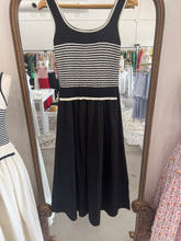 Load image into Gallery viewer, Black Stripe Knitted Top Maxi Dress
