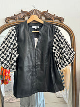 Load image into Gallery viewer, Leather &amp; Tweed Blouse
