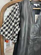 Load image into Gallery viewer, Leather &amp; Tweed Blouse
