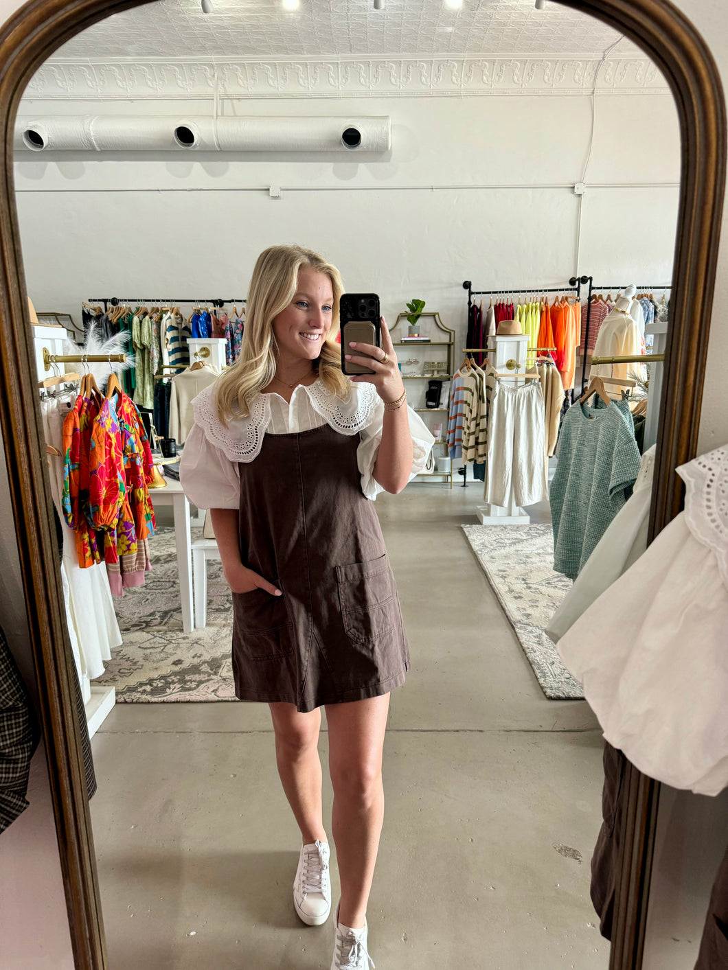 Brown Overall Dress