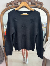 Load image into Gallery viewer, Black Bow Embellishment Sweater
