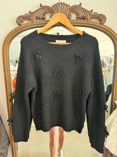 Load image into Gallery viewer, Black Bow Embellishment Sweater
