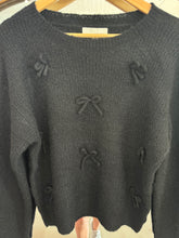 Load image into Gallery viewer, Black Bow Embellishment Sweater
