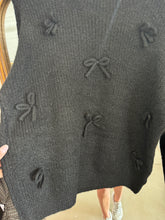 Load image into Gallery viewer, Black Bow Embellishment Sweater
