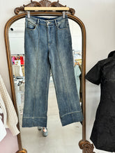 Load image into Gallery viewer, Pleat Wide Leg Denim Pants
