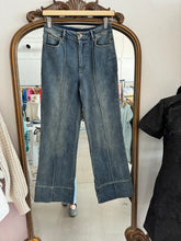 Load image into Gallery viewer, Pleat Wide Leg Denim Pants
