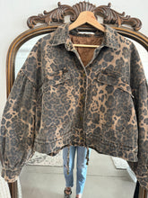 Load image into Gallery viewer, Cheetah Denim Jacket
