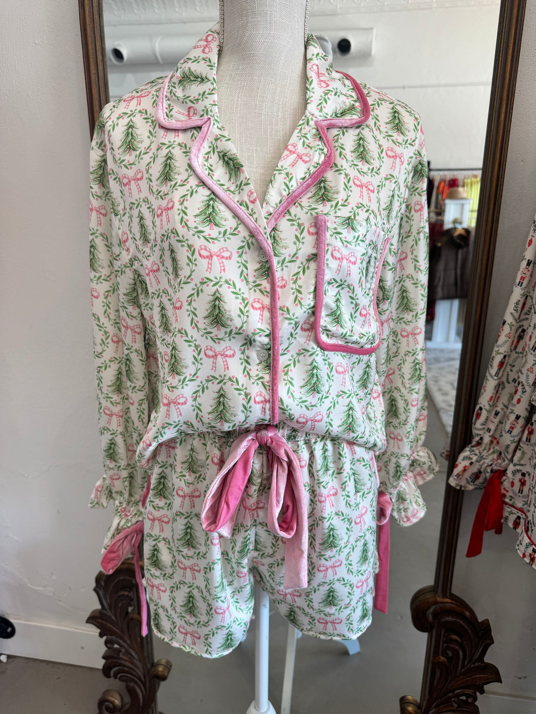 Satin Christmas Tree Pajamas